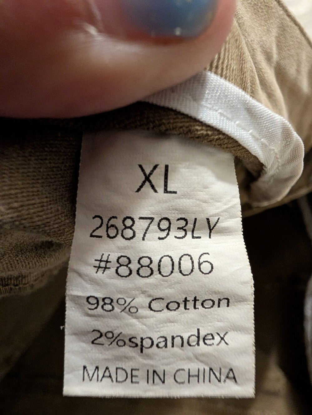 Flamingals Stitch Detail Mid Waist Straight Leg Cargo Khaki Pants NWT XL - Picture 9 of 9